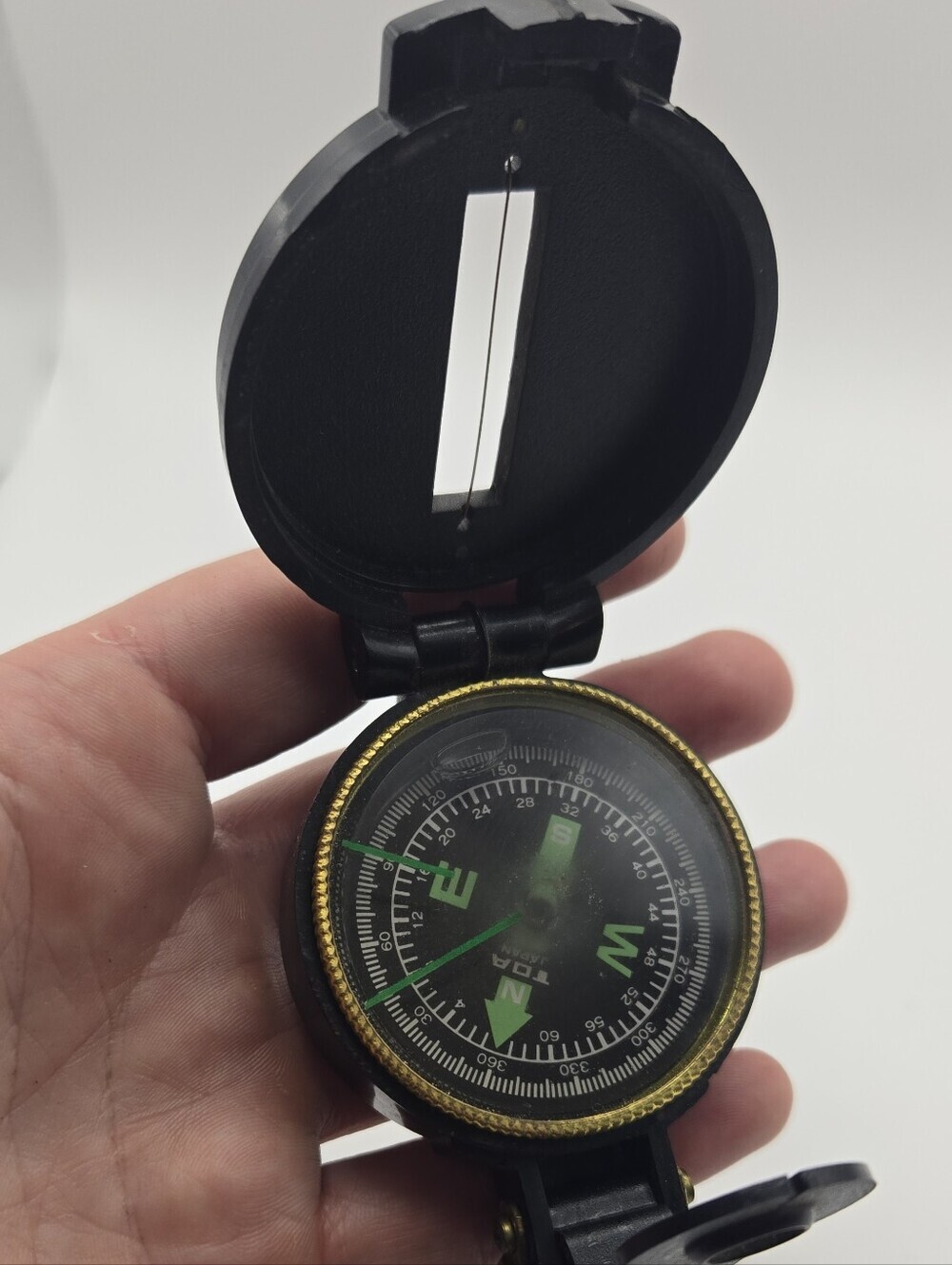 Engineer Lensatic Compass Academy Japan W/ Glow in The Dark hands Used Plastic